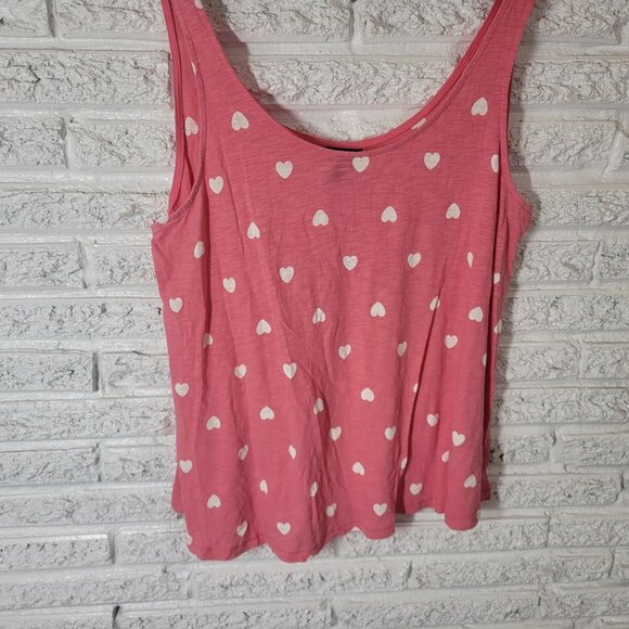 Valentines Day Torrid Womens Top 0 0X Plus Tank Lightweight Pink White PIN25E - Picture 4 of 7
